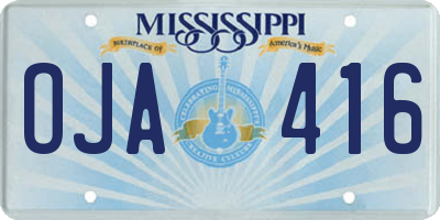 MS license plate OJA416