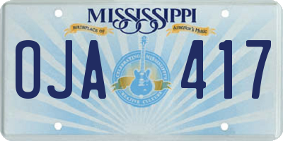 MS license plate OJA417