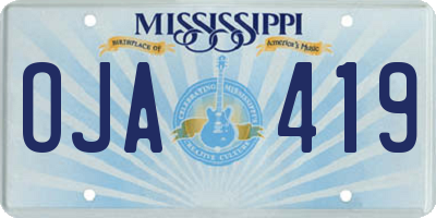 MS license plate OJA419
