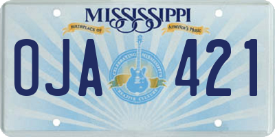 MS license plate OJA421