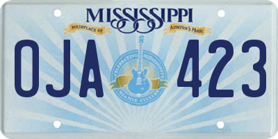 MS license plate OJA423