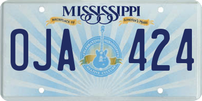 MS license plate OJA424