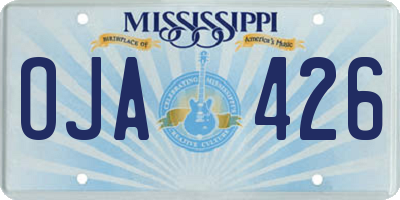MS license plate OJA426