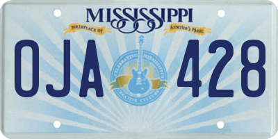 MS license plate OJA428