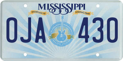 MS license plate OJA430
