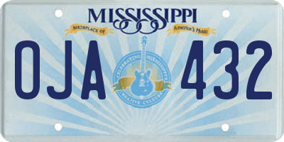 MS license plate OJA432