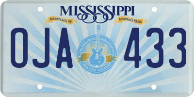 MS license plate OJA433