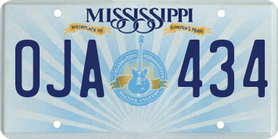 MS license plate OJA434