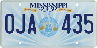 MS license plate OJA435