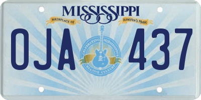MS license plate OJA437