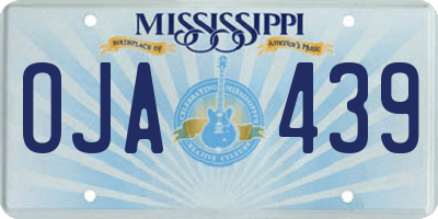 MS license plate OJA439