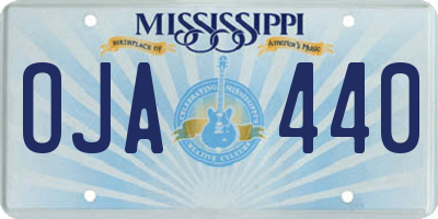 MS license plate OJA440