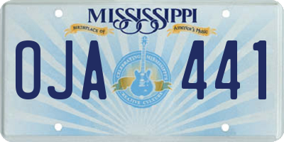 MS license plate OJA441