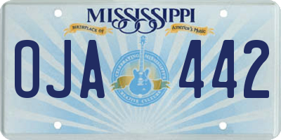 MS license plate OJA442