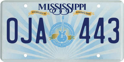 MS license plate OJA443