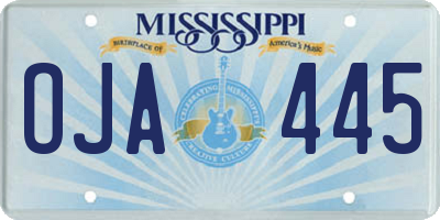 MS license plate OJA445