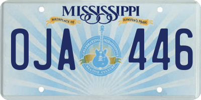 MS license plate OJA446