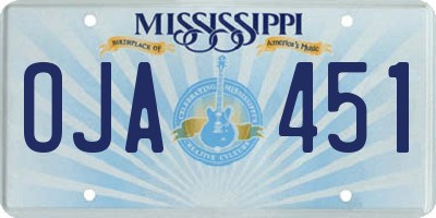 MS license plate OJA451