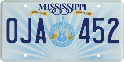 MS license plate OJA452