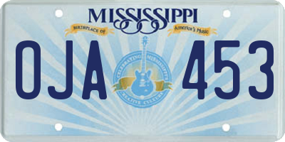 MS license plate OJA453