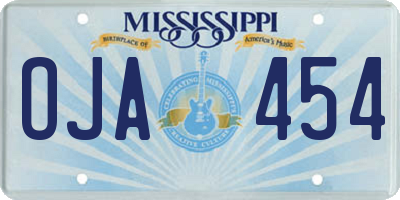 MS license plate OJA454