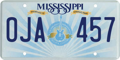 MS license plate OJA457