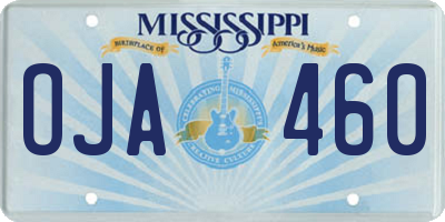 MS license plate OJA460