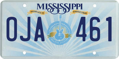 MS license plate OJA461