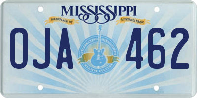 MS license plate OJA462