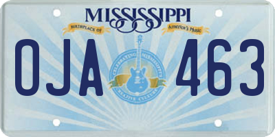 MS license plate OJA463