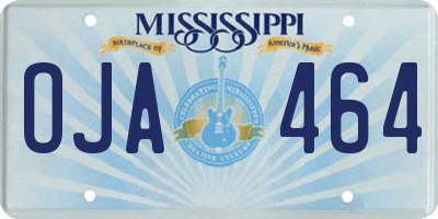 MS license plate OJA464