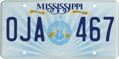 MS license plate OJA467