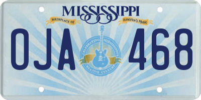 MS license plate OJA468