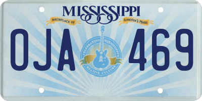 MS license plate OJA469
