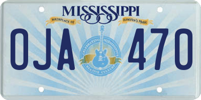 MS license plate OJA470