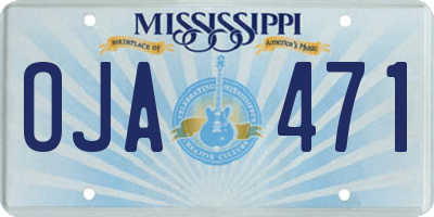 MS license plate OJA471