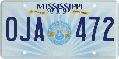 MS license plate OJA472