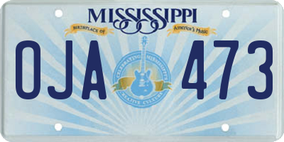 MS license plate OJA473