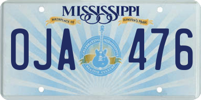 MS license plate OJA476