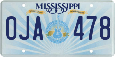 MS license plate OJA478