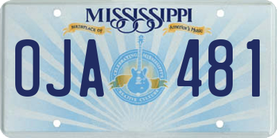 MS license plate OJA481
