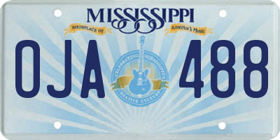 MS license plate OJA488