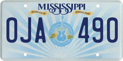 MS license plate OJA490