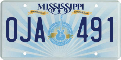 MS license plate OJA491