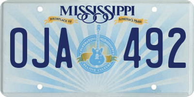 MS license plate OJA492