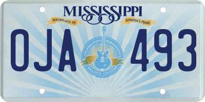MS license plate OJA493