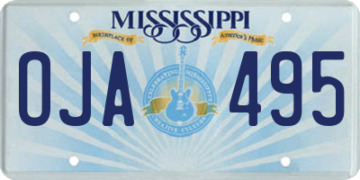 MS license plate OJA495