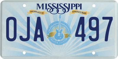 MS license plate OJA497