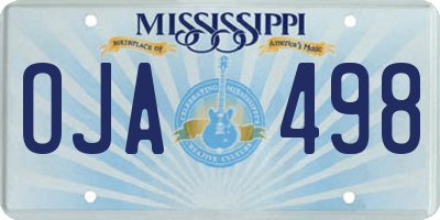 MS license plate OJA498