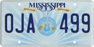 MS license plate OJA499